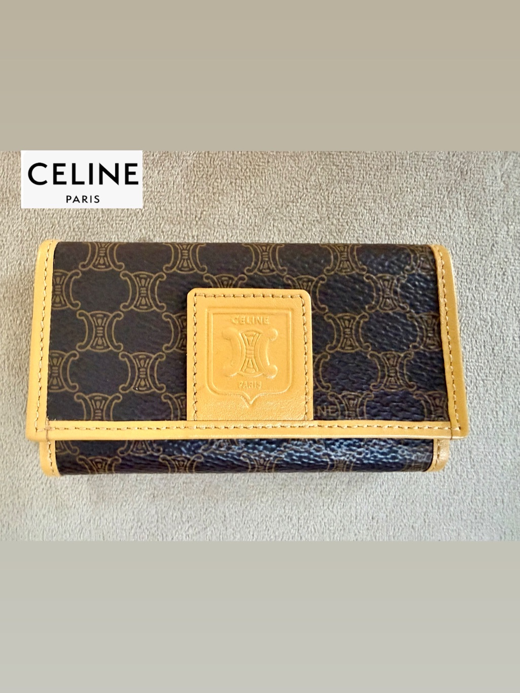 Celine Macadam Leather Key Ring